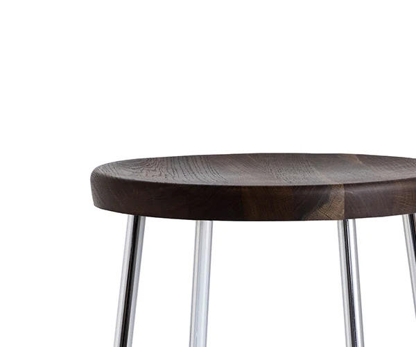 HAY Cornet Barstol - Chromium - Smoked Oak - H75cm