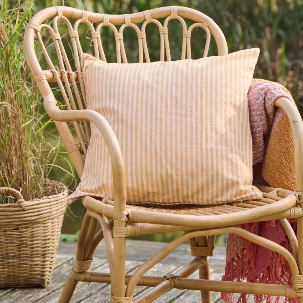 Ib Laursen - Rattanstol Jamilla med Armlæn – Spisestuestol i Natur Rattan