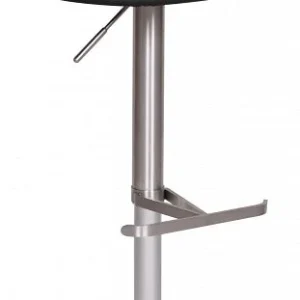Moderne barstol i rustfri alloy, industrielt look, justerbar, roterbar, sort