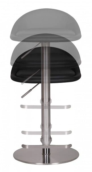 Moderne barstol i rustfri alloy, industrielt look, justerbar, roterbar, sort