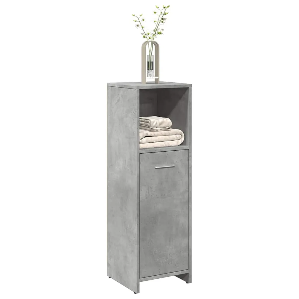 Badeværelsesskab 30X30X95 Cm Indbygget Træ Betongrå
