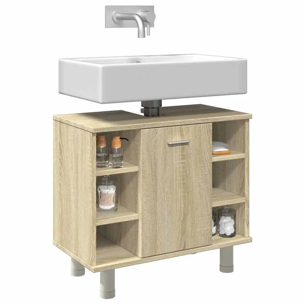 Badeværelsesskab 60X32X53,5 Cm Indbygget Træ Sonoma-Eg