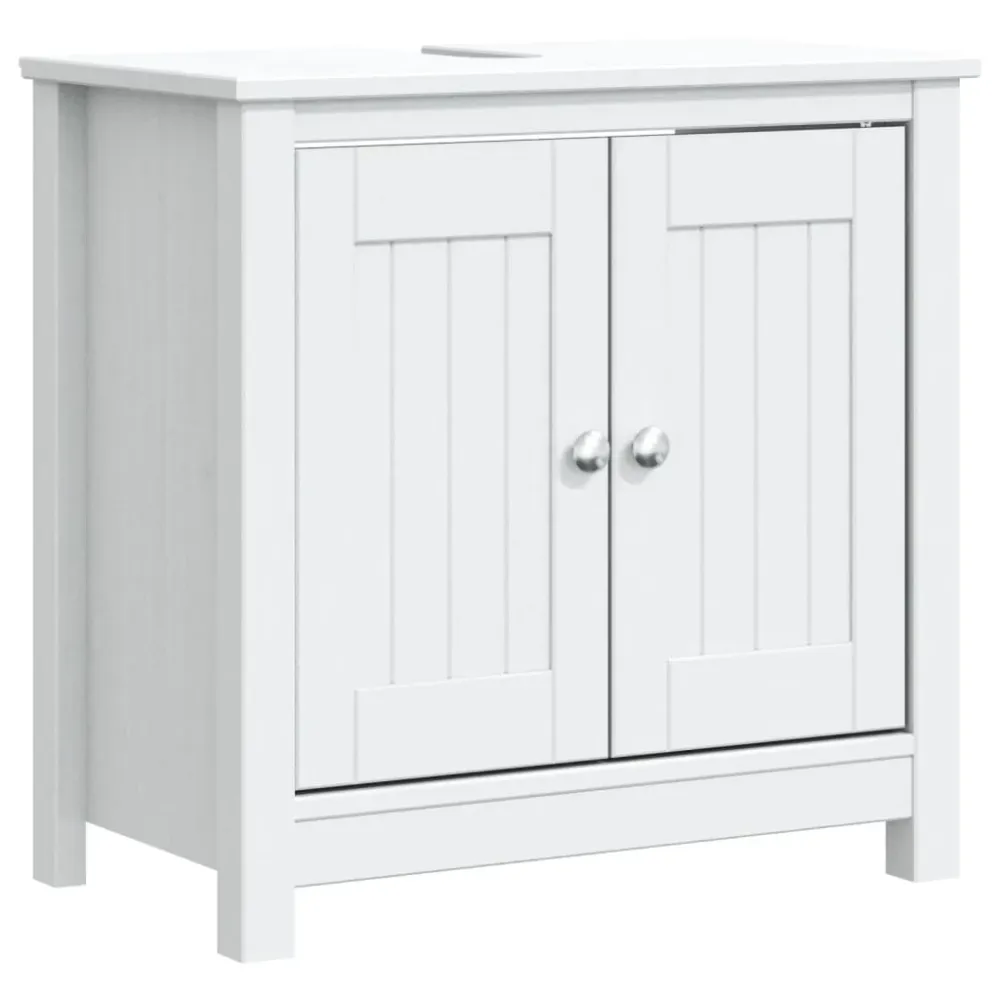 Underskab Berg 60x34x59 Cm Massivt Fyrretræ Hvid