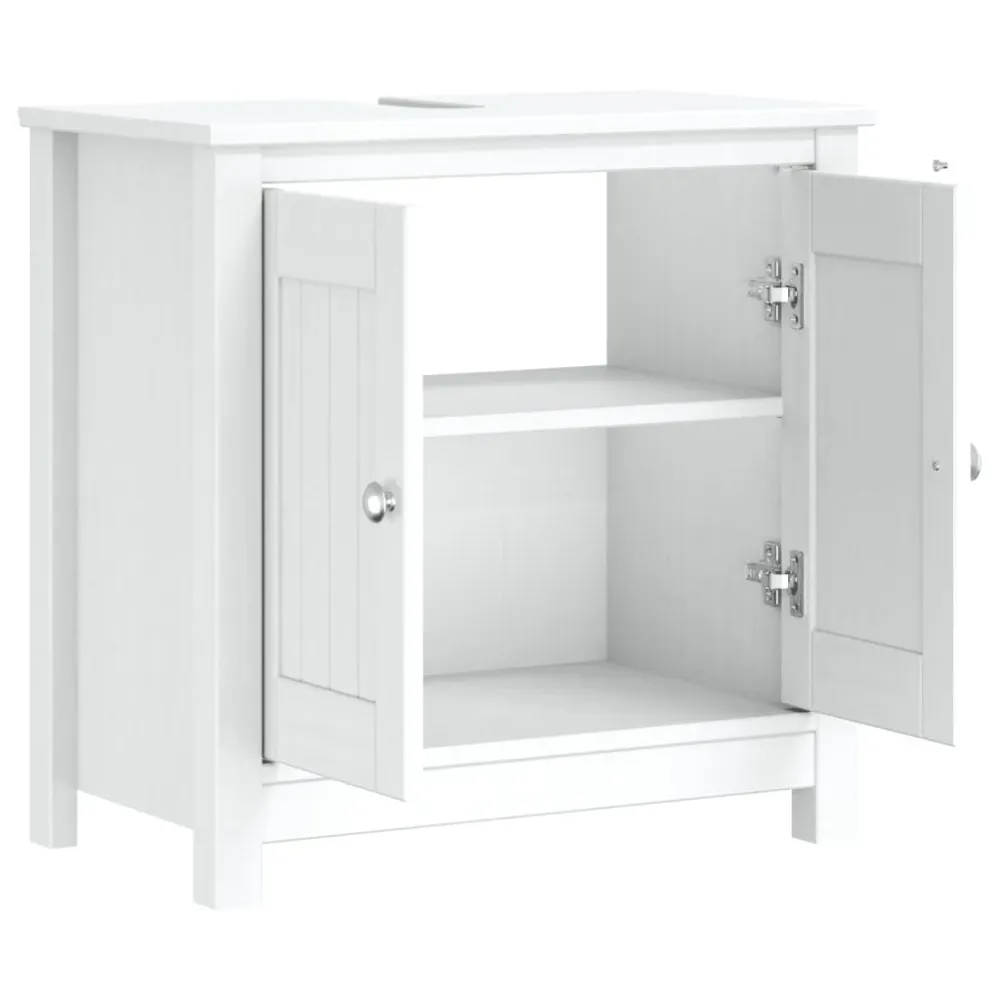 Underskab Berg 60x34x59 Cm Massivt Fyrretræ Hvid
