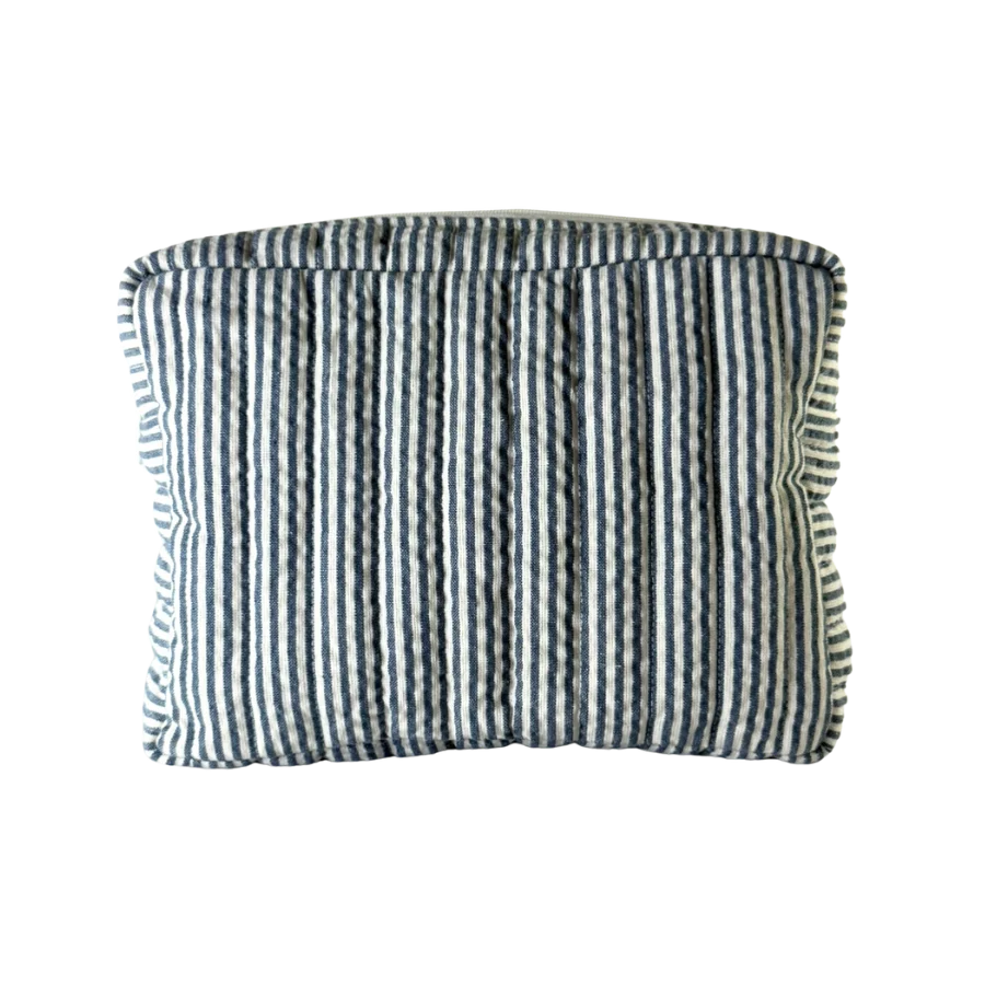Toilettasker m Poler og Grå Stribe EASON ( 27x10x20cm) Stor