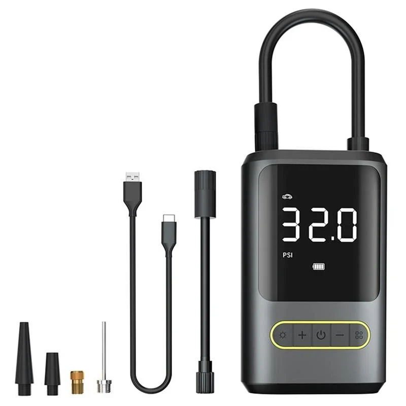 Dækpumpe, powerbank, 2 x 2.000 mAh battericeller