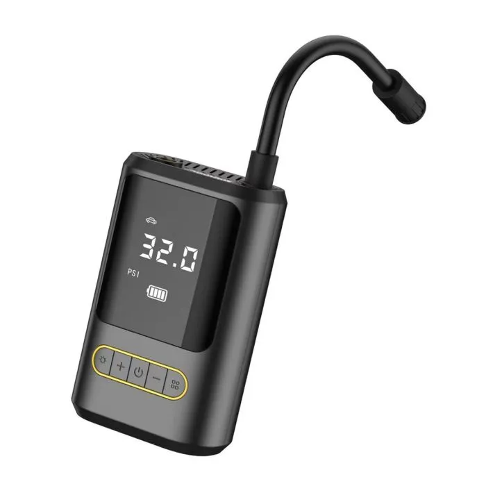 Dækpumpe, powerbank, 2 x 2.000 mAh battericeller