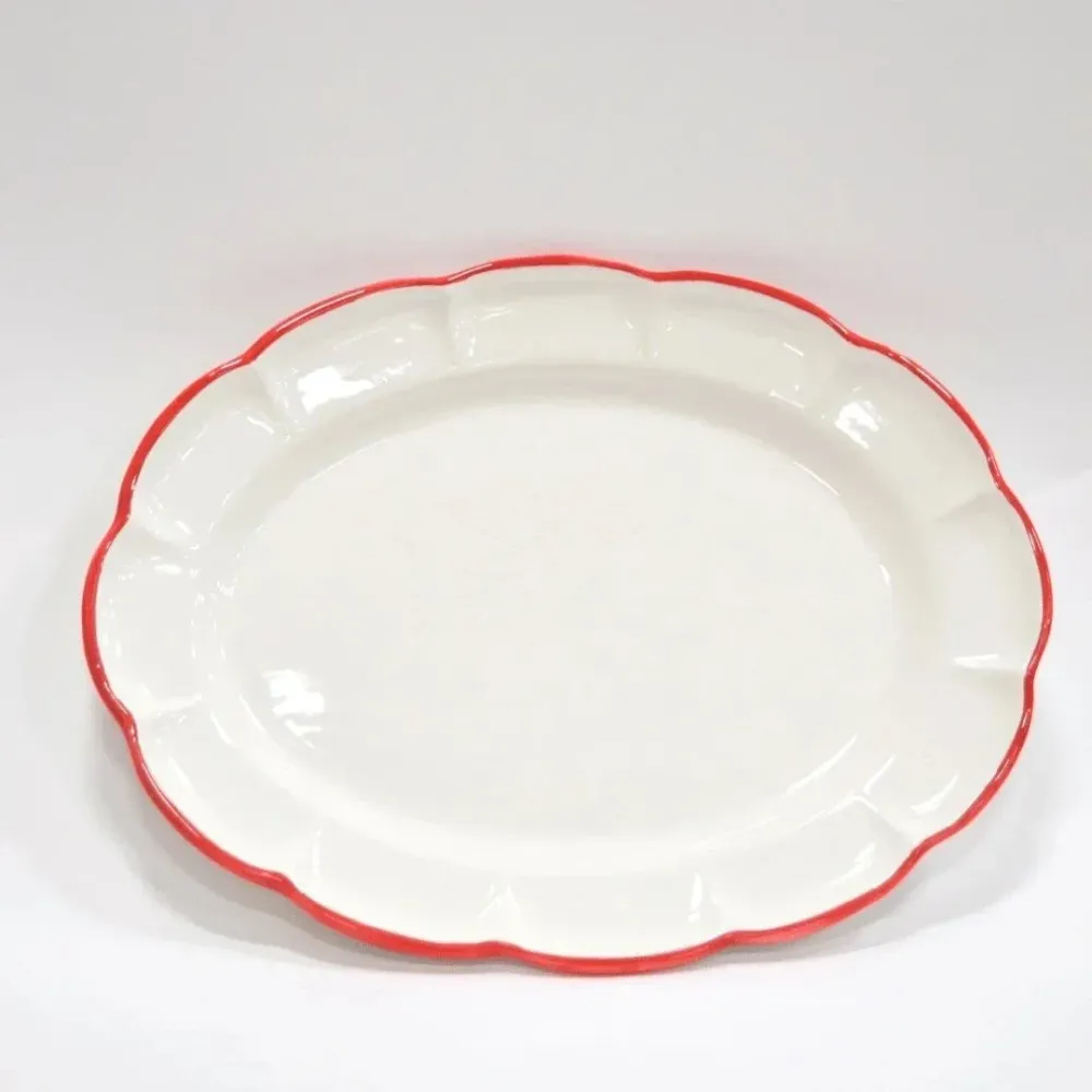 Oval Tray Red Line