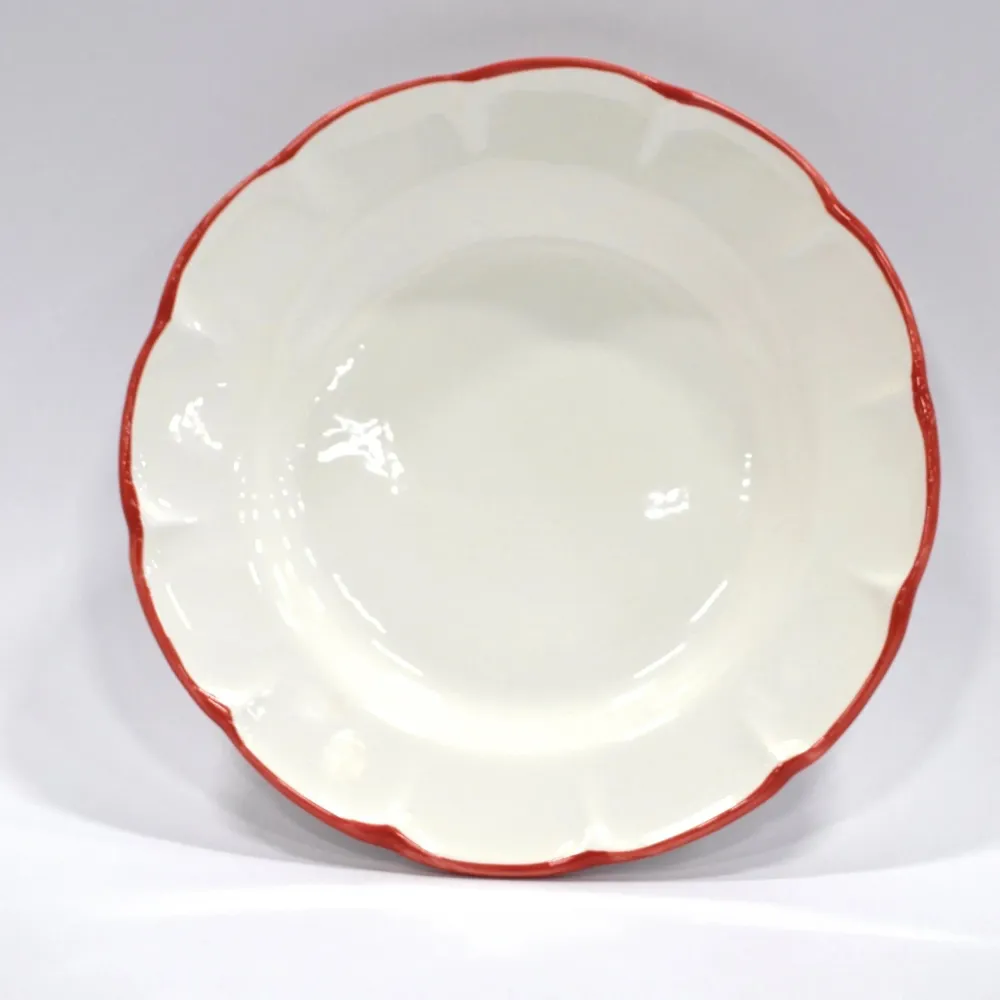 Pasta Plate Red Line