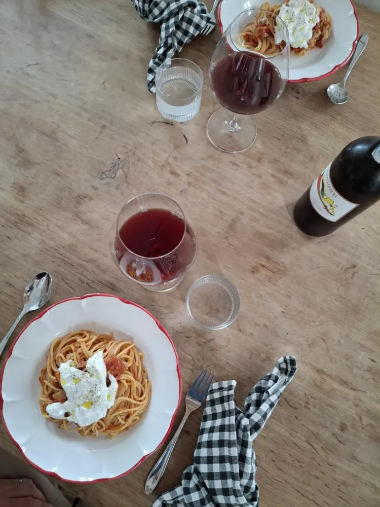 Pasta Plate Red Line