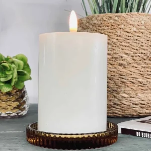 Lysfad i rillet glas - Amber