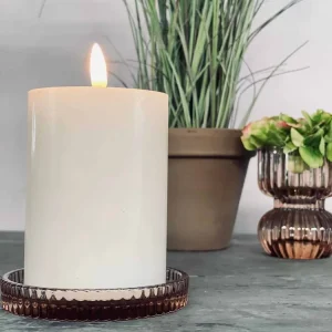 Lysfad i rillet glas – Mocca / brown