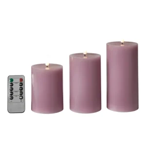 Dacore - Bloklys 3 Stk. Ø7,5 Cm.- Violet