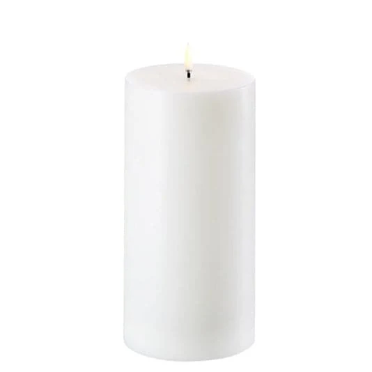 Uyuni - Bloklys 3D Flamme 10,1 x 20 Cm. - Nordic White