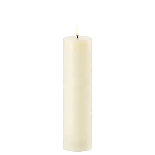 Uyuni - Bloklys 3D Flamme 5,8 x 22 Cm. - Ivory