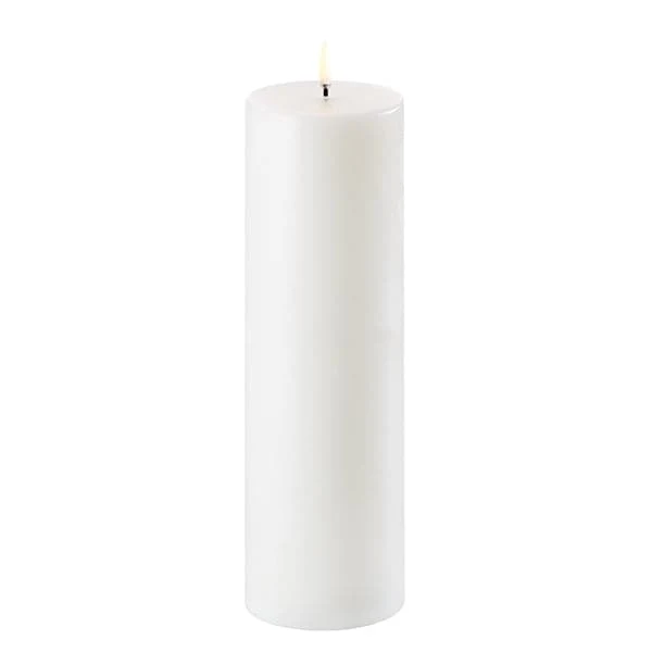 Uyuni - Bloklys 3D Flamme 7,8 x 25 Cm. - Nordic White