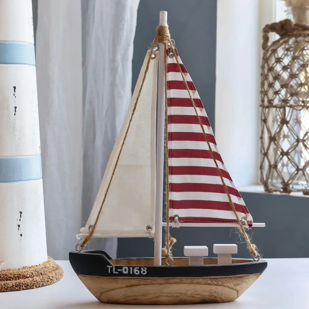 Chic Antique - Sejlbåd Dekoration H32/L22/B6 cm i Cherry