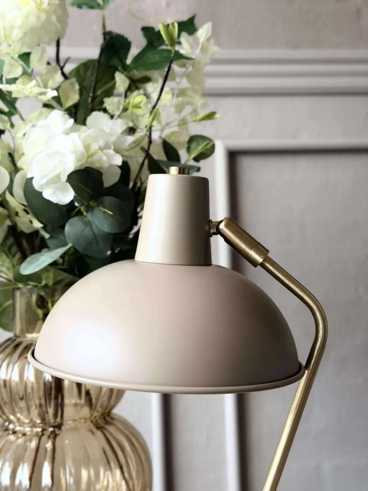 Bordlampe Retro - Beige / guld