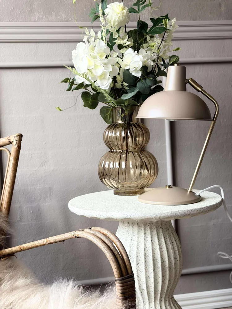 Bordlampe Retro - Beige / guld