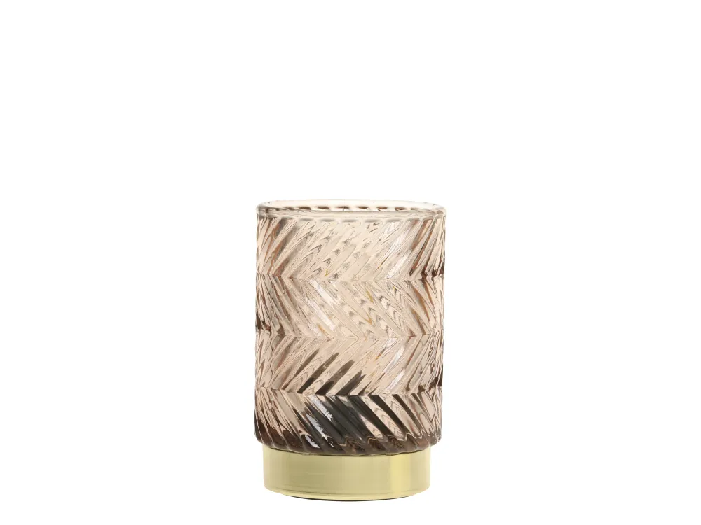 Chic Antique - LED Lampe med Mønster – H13/Ø8,5 cm i Mocca