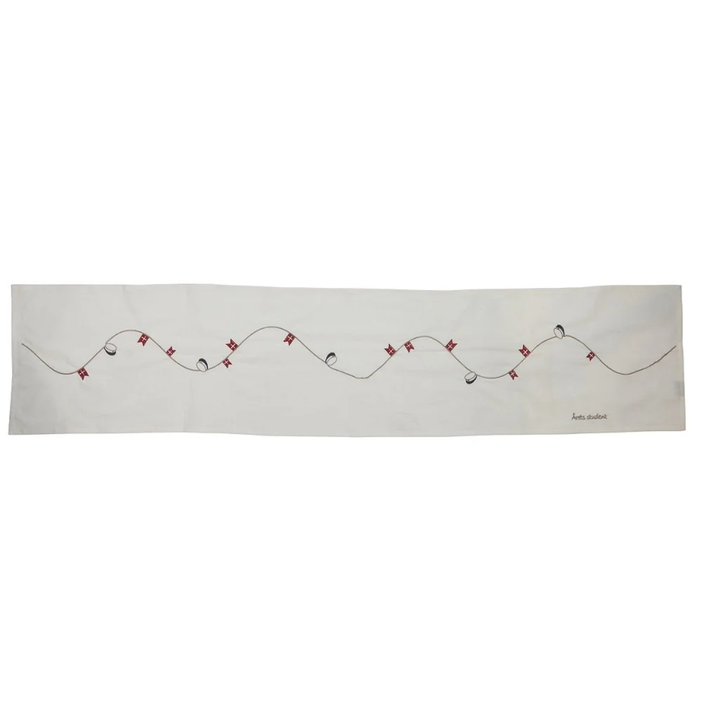 Speedtsberg Bordløber Blå Student 40x160cm Hvid Blå Hat