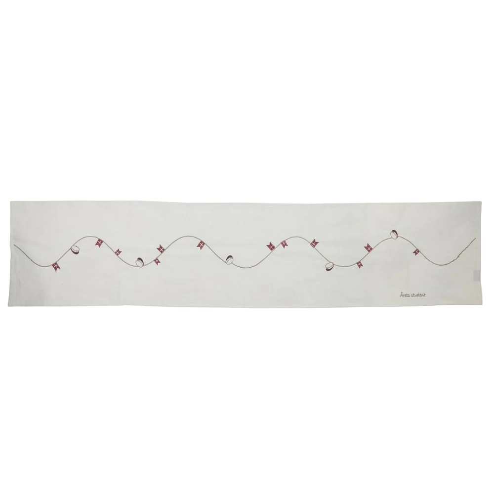 Speedtsberg Bordløber Rød Student 40x160cm Hvid Rød Hat