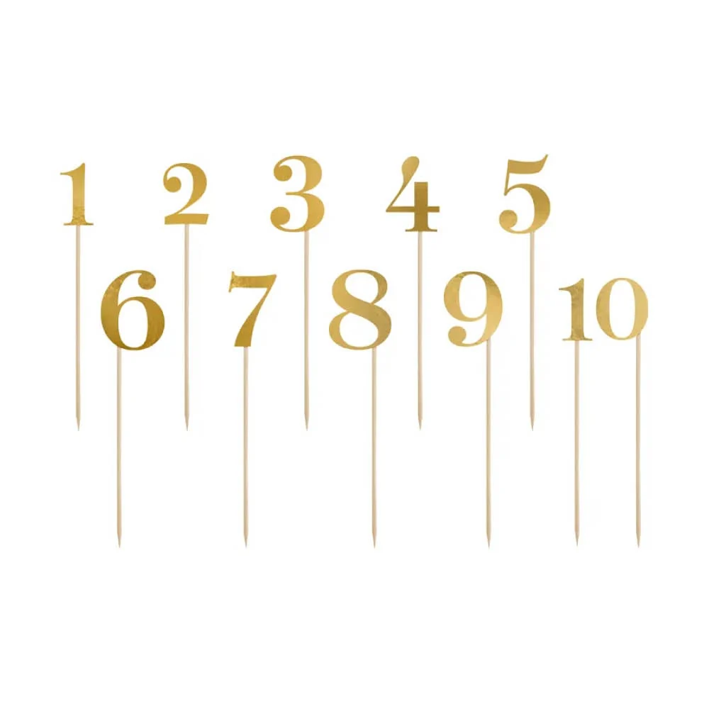 Guld bordnumre - 25 cm