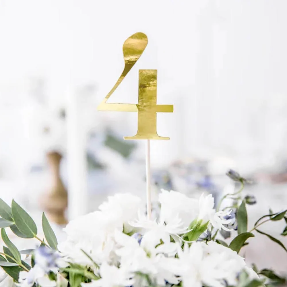 Guld bordnumre - 25 cm