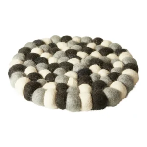 Bordskåner uld - Ø20 cm multi sort/grå/natur