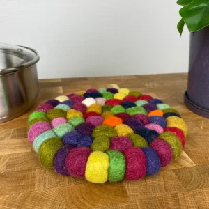 Bordskåner uld - Ø20 cm multifarvet