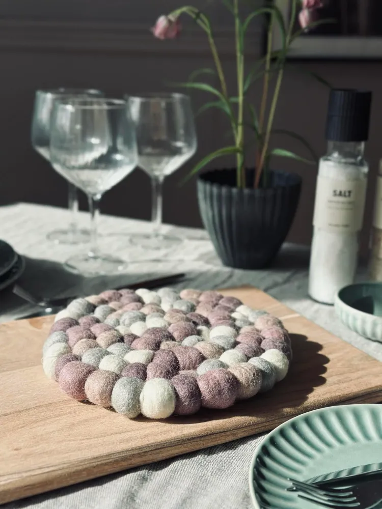Bordskåner DOTS - Lyng uld mix