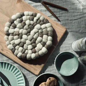Bordskåner DOTS - Natur / brun uld