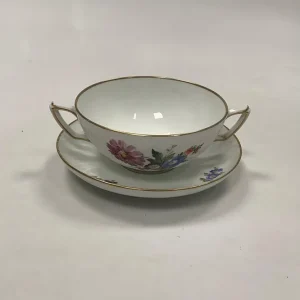 Royal Copenhagen Let Saksisk Blomst Bouillon Kop med hanke No 1872