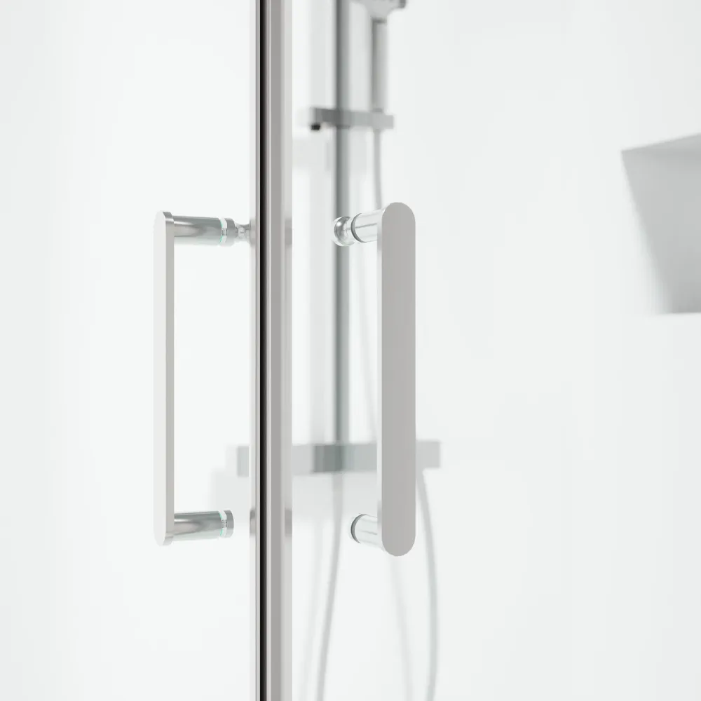 Sandefjord bruseafskærmning, firkantet, krom profil, klart glas BATH DELUXE - EXCLUSIVE