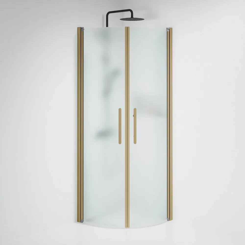 Vänern bruseafskærmning, rund, bronzeprofil, mat glas BATH DELUXE - PRESTIGE