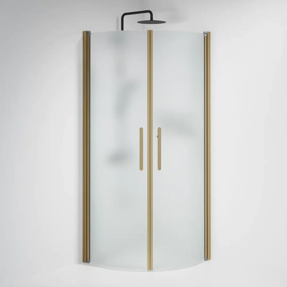 Vänern bruseafskærmning, rund, bronzeprofil, mat glas BATH DELUXE - PRESTIGE