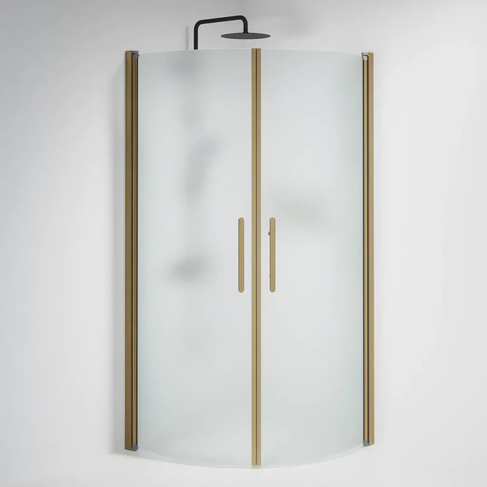 Vänern bruseafskærmning, rund, bronzeprofil, mat glas BATH DELUXE - PRESTIGE