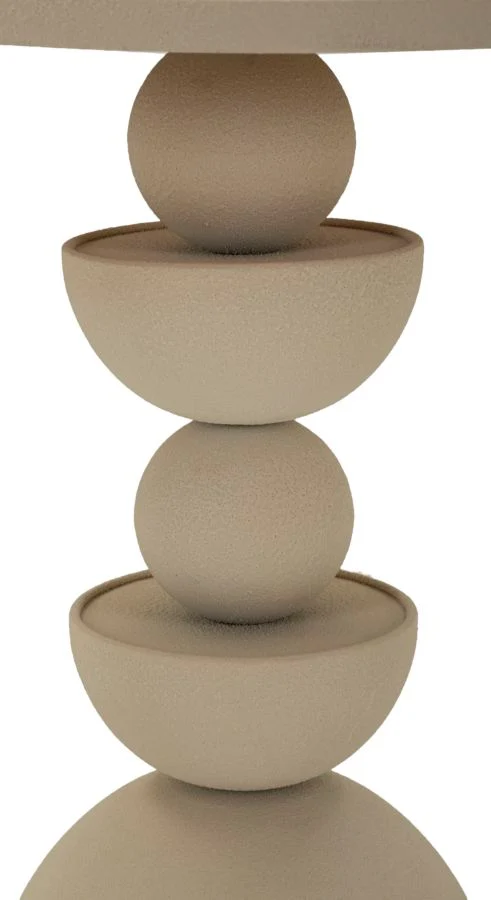 Bord i creme, jern og glas – 45x49x5 cm