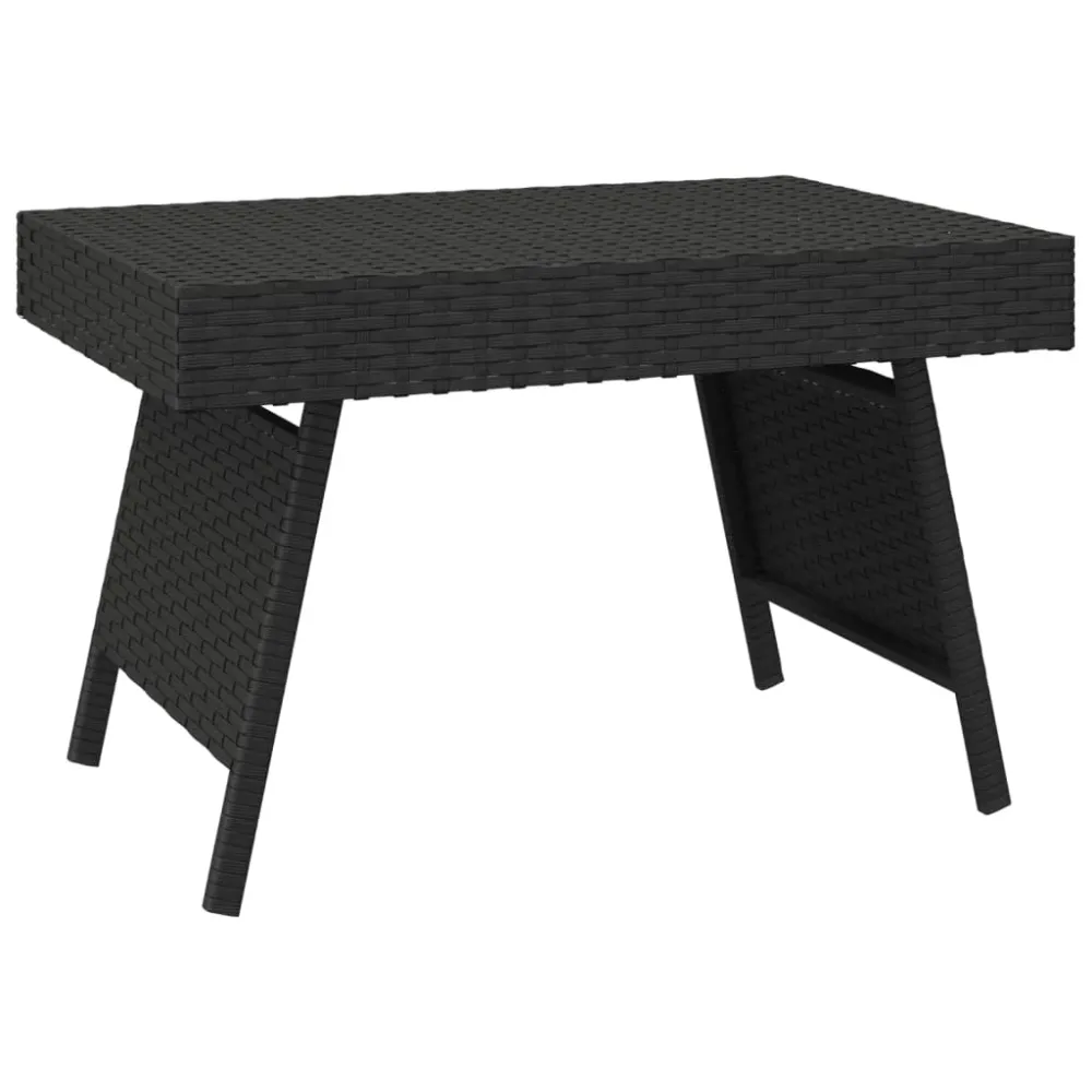 Foldbart Sidebord 60X40X38 Cm Polyrattan Sort