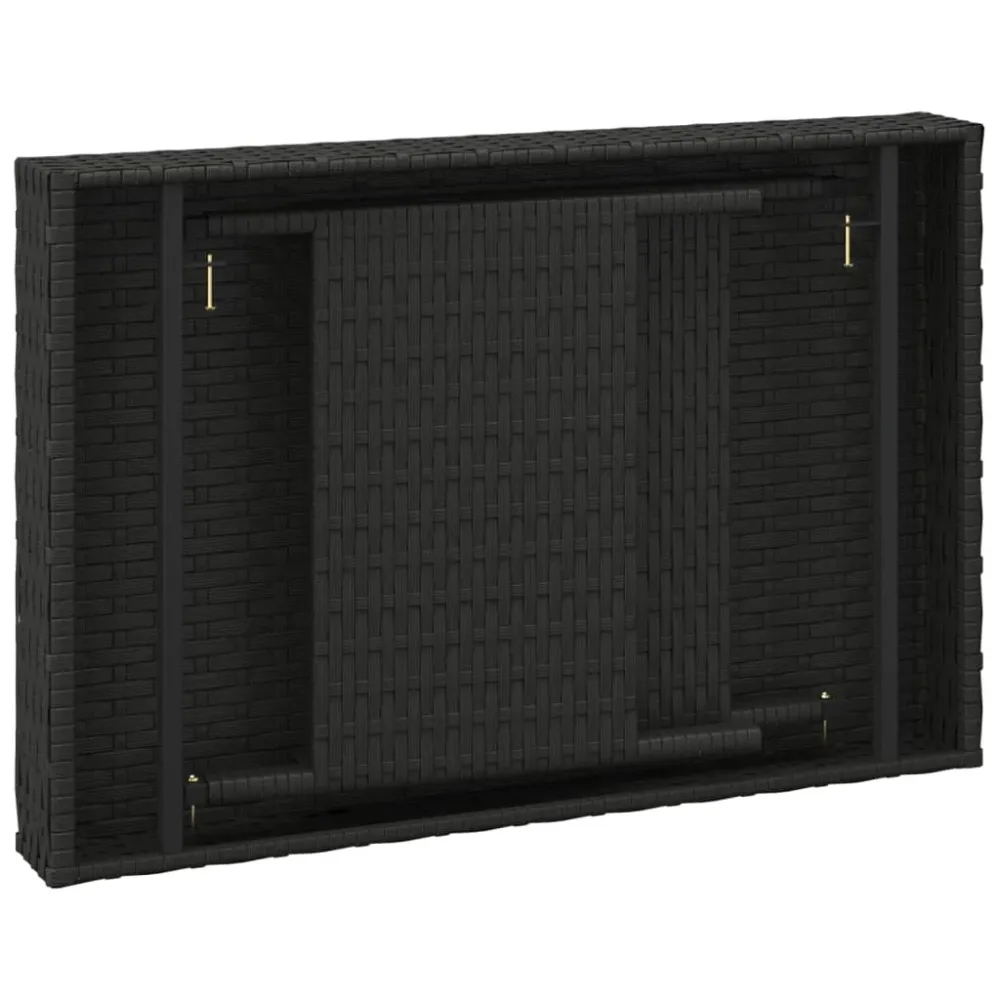 Foldbart Sidebord 60X40X38 Cm Polyrattan Sort