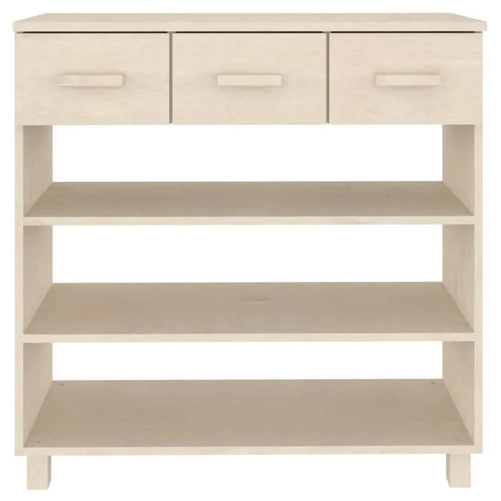 Konsolbord Hamar 90X35X90 Cm Massivt Fyrretræ Honningbrun Hvid