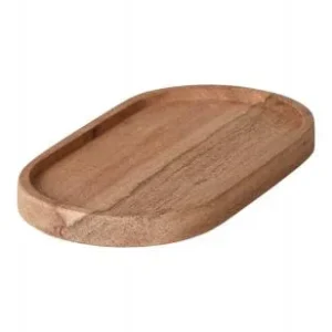 BAKKE OVAL M/KANT 11X21 CM AKACIETRÆ