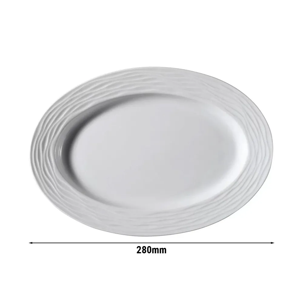 (24 stk.) SEA WAVE - Fad/tallerken - oval - Længde: 280 mm - Ivory