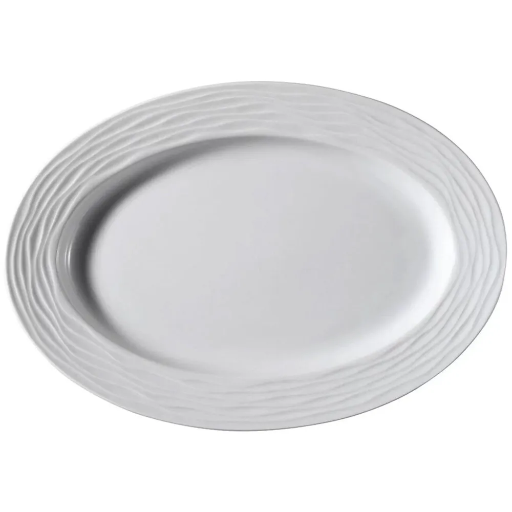 (24 stk.) SEA WAVE - Fad/tallerken - oval - Længde: 280 mm - Ivory