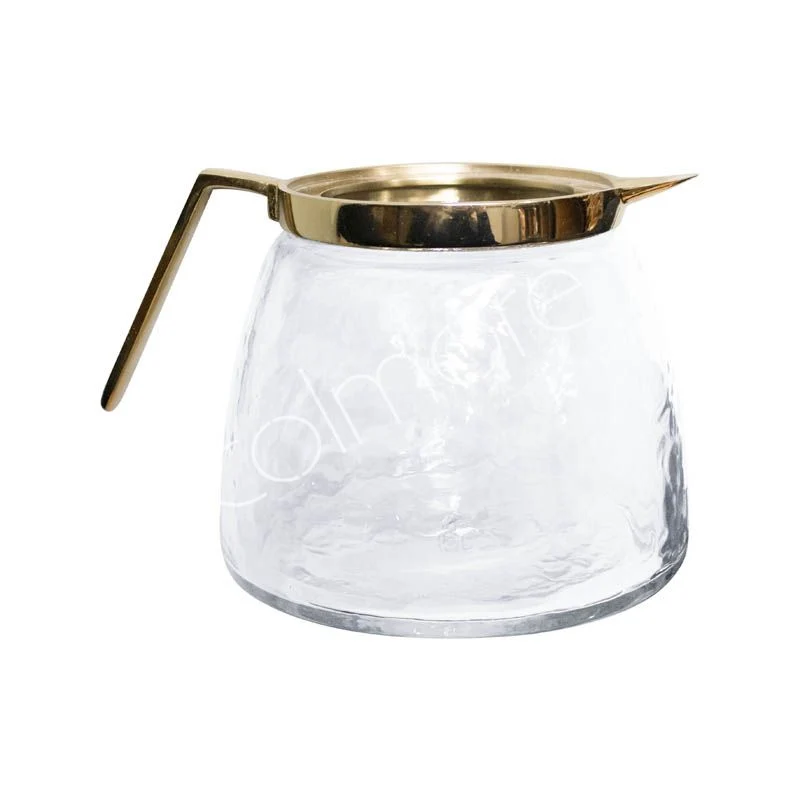 Kande med hank BR/GO 10x13x10 cm – Glas med messing detaljer