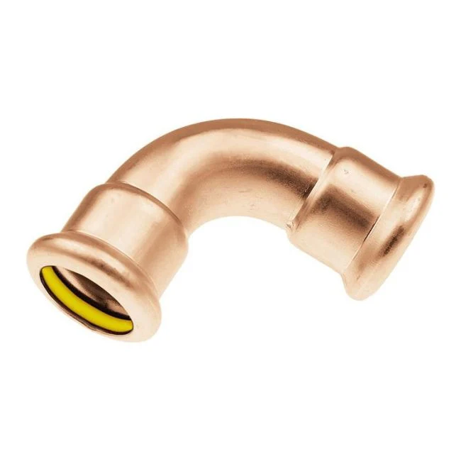 KAN-therm kobberbøjning med duplikat muffe 90° Press Gas 15 mm