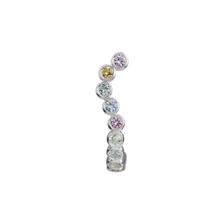 Anodiseret Aluminium Ørering - Candy Sparkle Hugging Creol - sølv