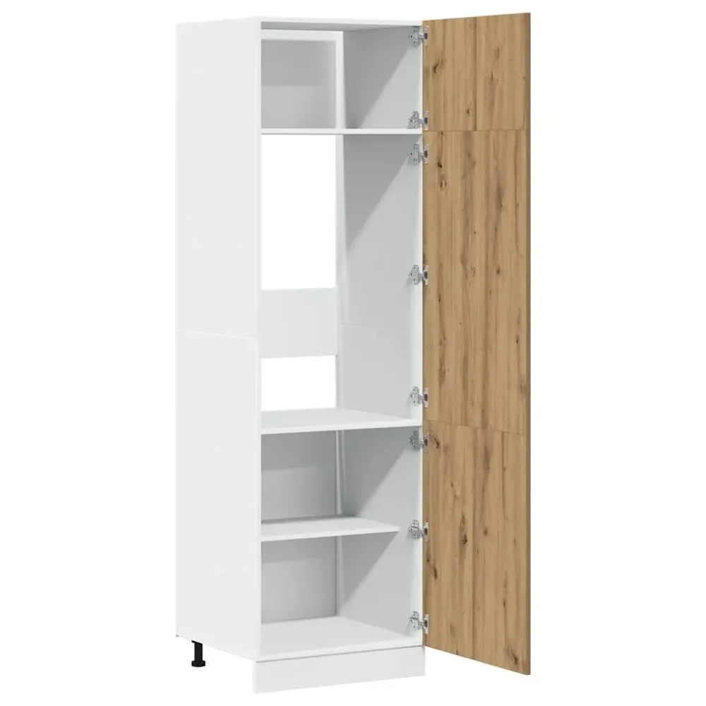 Køleskabsskab "Lyon" Håndlavet Eg 60X57X207 Cm Designed Træ