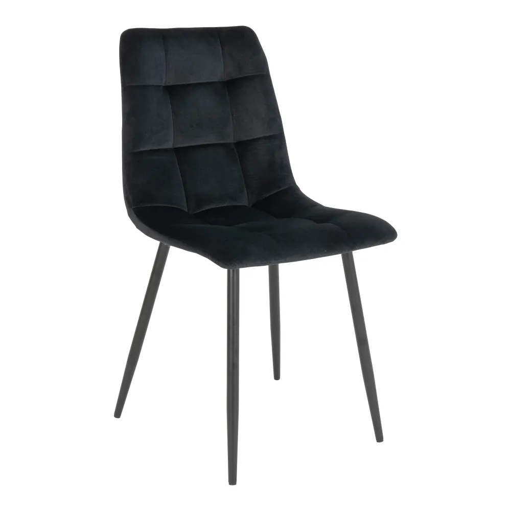 Middelfart Spisebordsstol - Spisebordsstol, Velour, Ebony, Sorte Ben Hn1207 ⎮ Sæt af 2 stk.