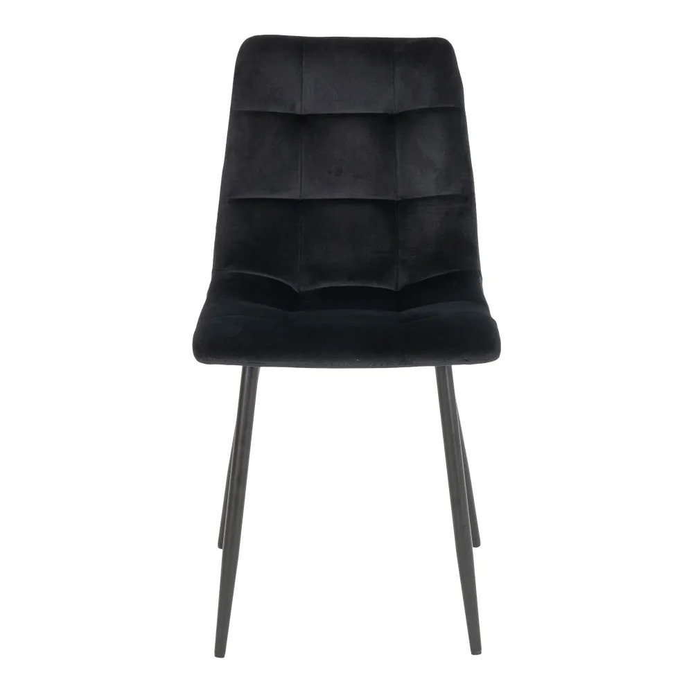 Middelfart Spisebordsstol - Spisebordsstol, Velour, Ebony, Sorte Ben Hn1207 ⎮ Sæt af 2 stk.